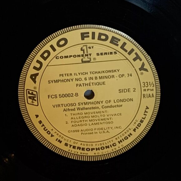 Symphony VI (Pathétique) In B Minor Opus 74 (Vinyl, 1959) Audio Fidelity VG+ - Picture 9 of 9